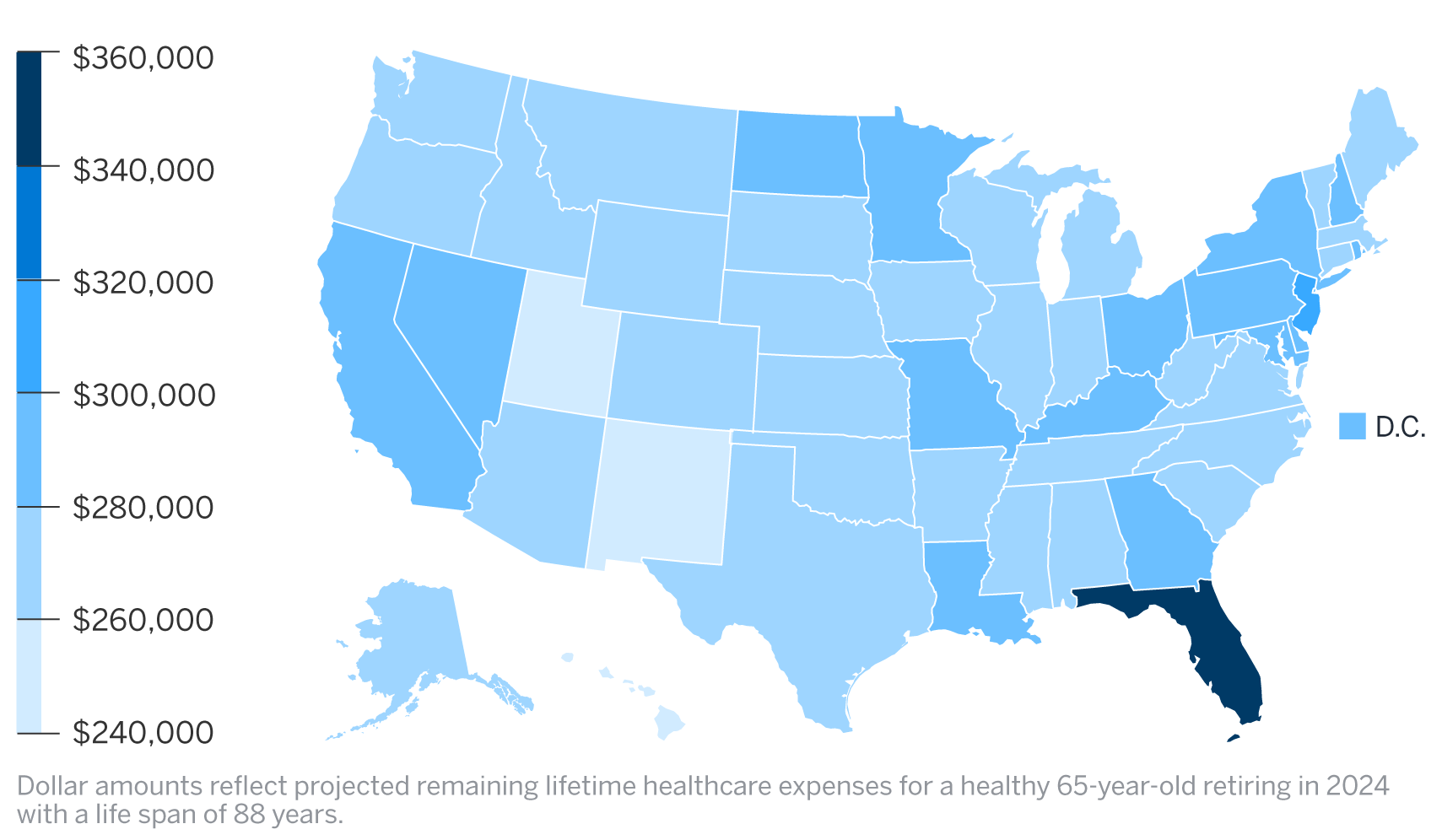 Figure 7: Total Spend by State – Original Medicare Plus Medigap Plan G Plus Part D